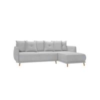 ECKSOFA Chroma Silber Luxusmicrofaser - Silberfarben/Braun, Holz/Textil (238/170cm) - S-Style