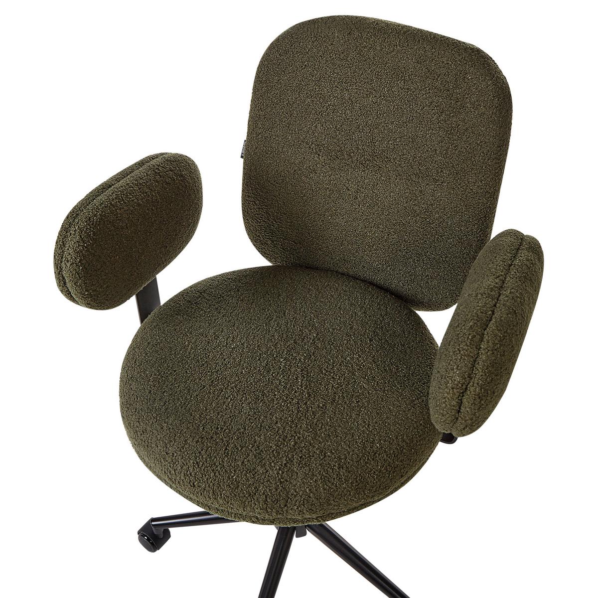 SCHREIBTISCHSTUHL Dunkelgrün Moraga - Dunkelgrün/Schwarz, Textil (58/80/58cm) - Beliani