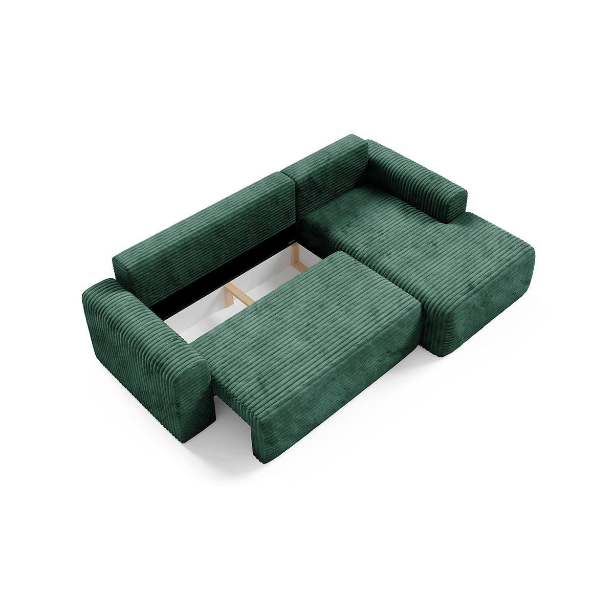 ECKSOFA Romeo 3 Sitzplätze Tannengrün - Grün, Holz (268/163cm) - Petits-meubles
