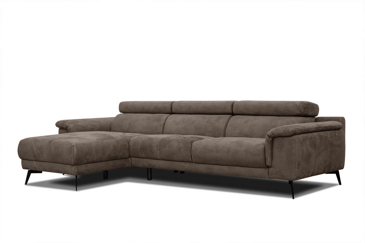 ECKSOFA FIERO 4-Sitzer, dunkelbraun - Dunkelbraun/Schwarz, Holzwerkstoff/Textil (158/269cm) - Wozimo