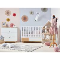 BABYZIMMER 3-teilig Weiß und Holz - Weiß, Holzwerkstoff (144/96/75cm) - Petits-meubles
