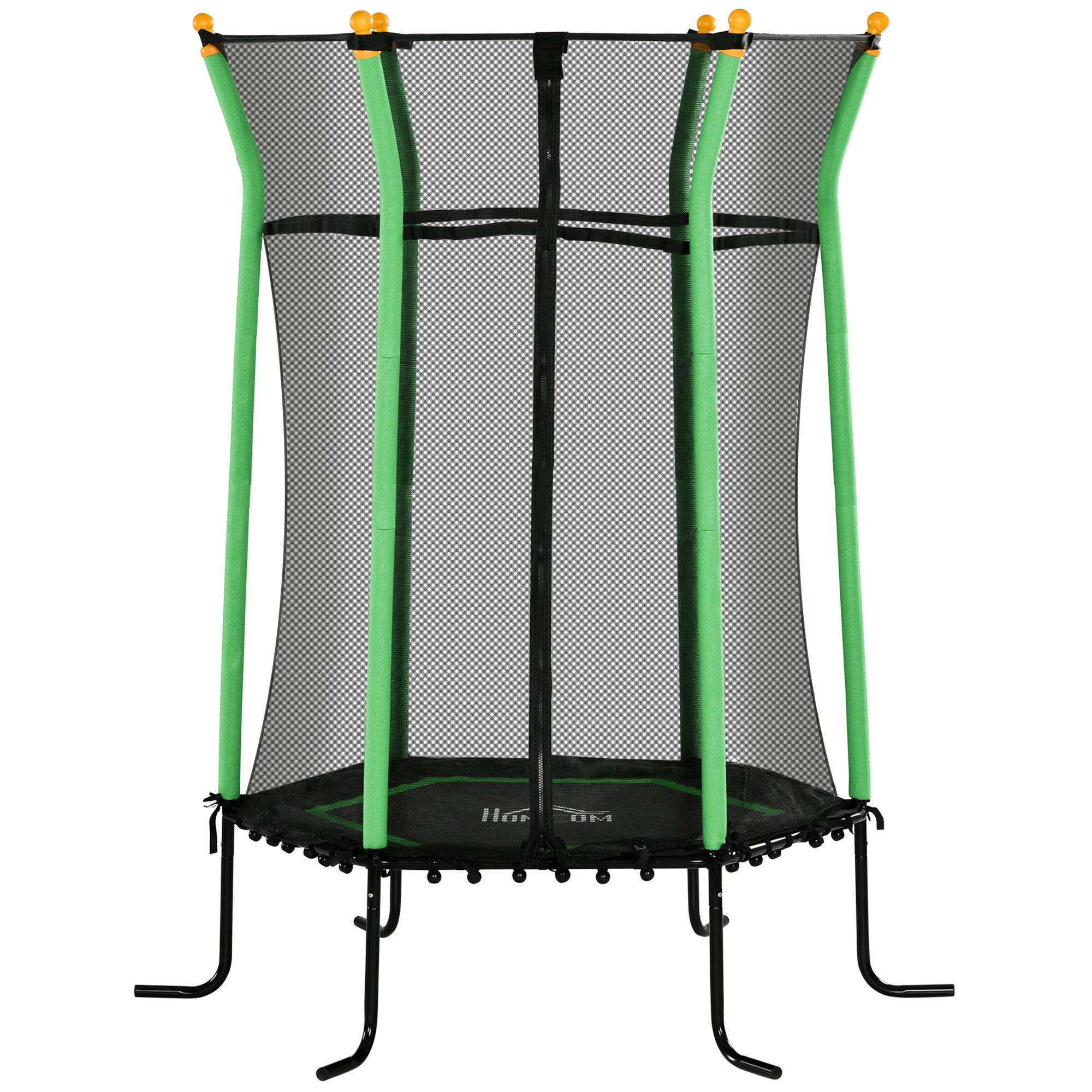 KINDERTRAMPOLIN Stahl Kunststoff Grün - Grün, Metall (111/122cm) - HOMCOM