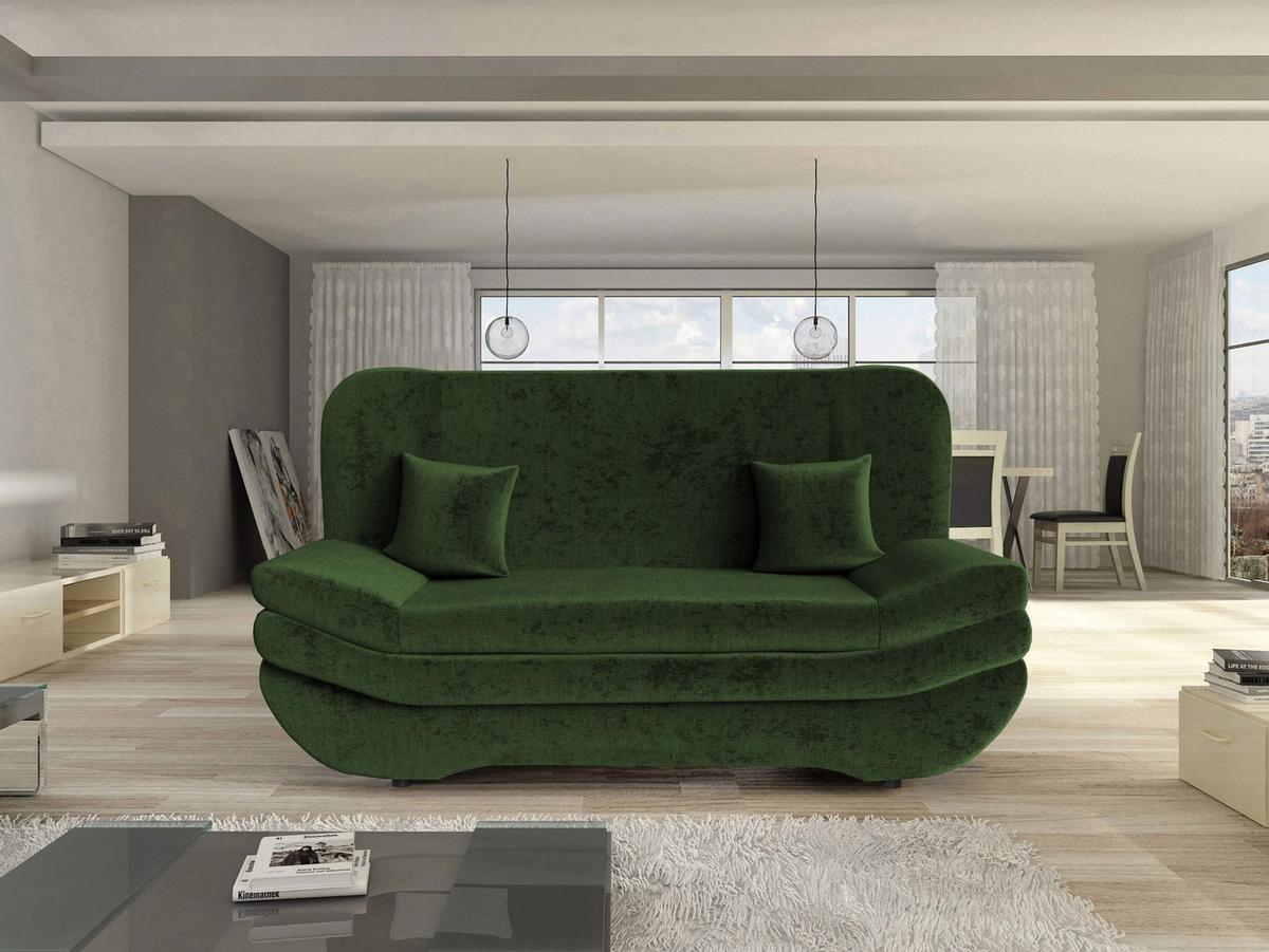 SCHLAFSOFA Weronika - Smaragdgrün/Schwarz, Holz/Kunststoff (200/95/90cm) - MIRJAN24