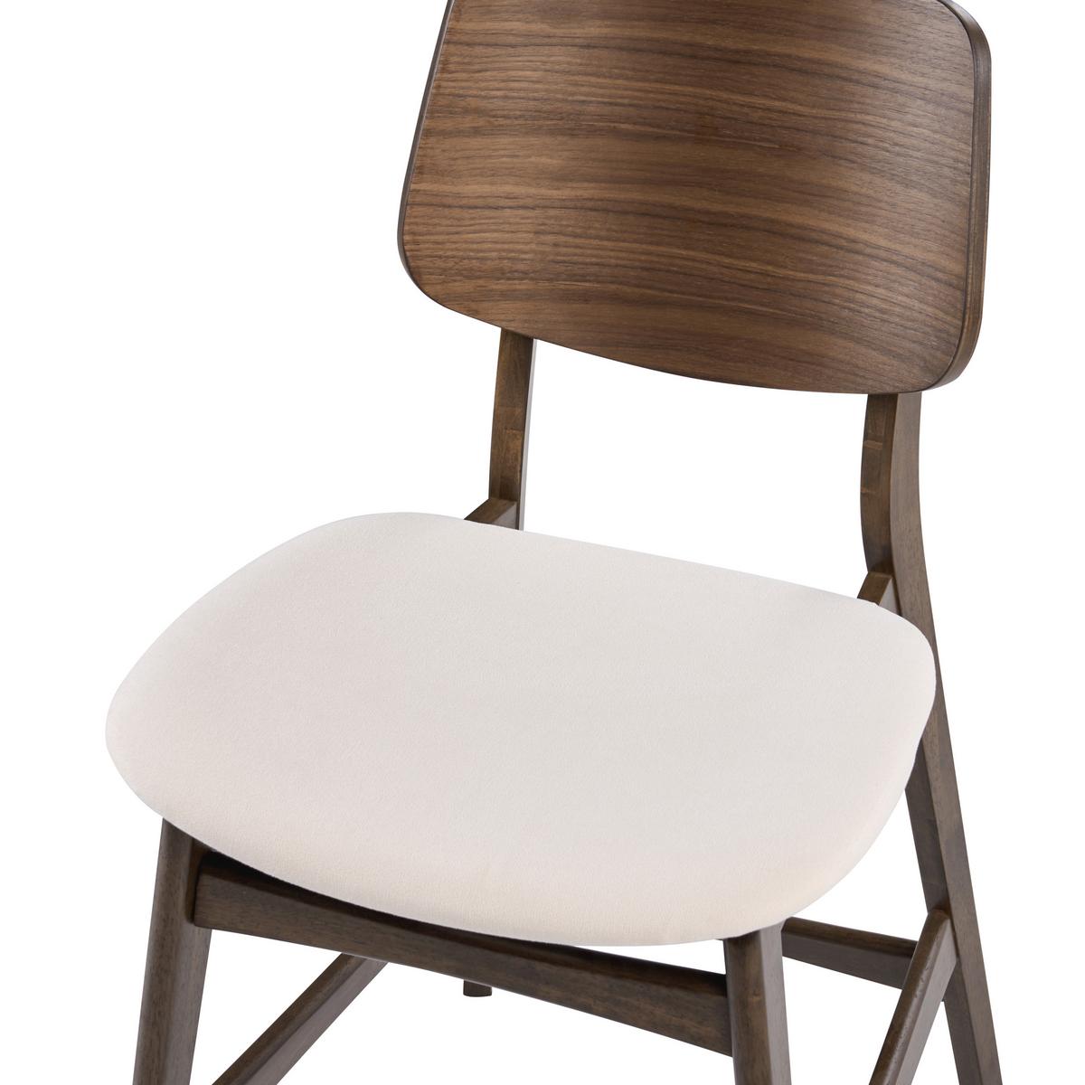 BARSTUHL 2er-Set Holz Cremeweiß/Braun Mayer - Weiß, Holz (54/96/62cm) - Beliani