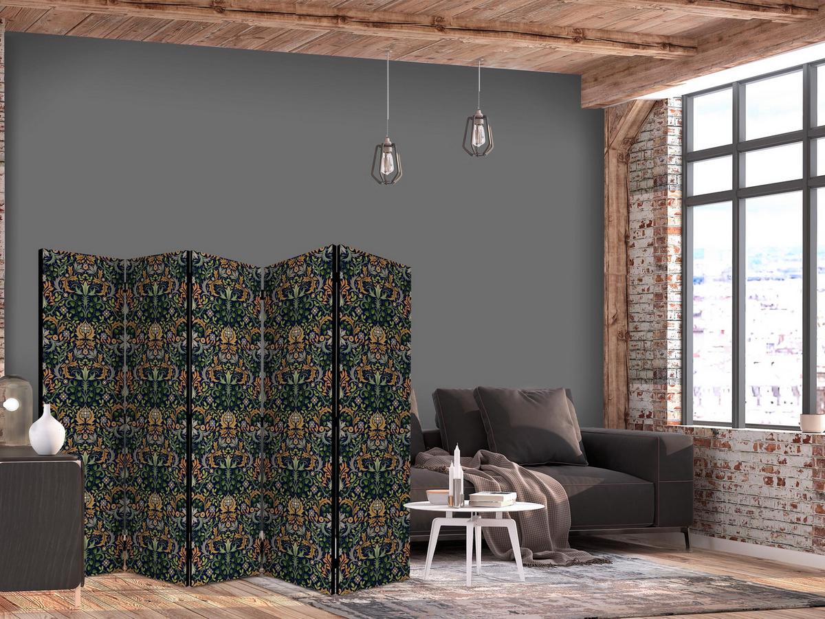 PARAVENT 5-tlg 225x172 cm Viktorianischen Stil - Multicolor, Holz/Textil (225/172/3cm) - Muralo