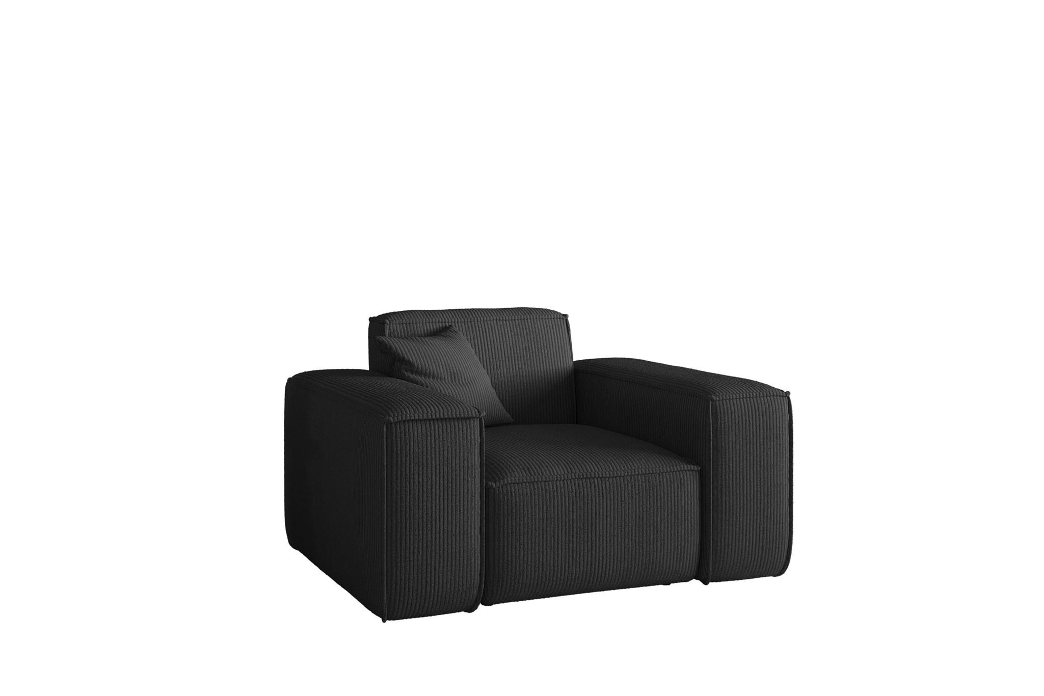 SESSEL Celes Premium Stoff Scala - Schwarz, Holzwerkstoff/Textil (121/73/88cm) - Fun Möbel
