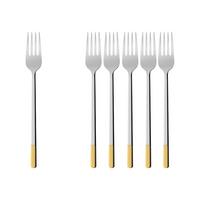 TAFELGABEL Ella teilvergoldet silber-gold 210 mm 6er Set - Silberfarben/Goldfarben, Metall - Villeroy & Boch