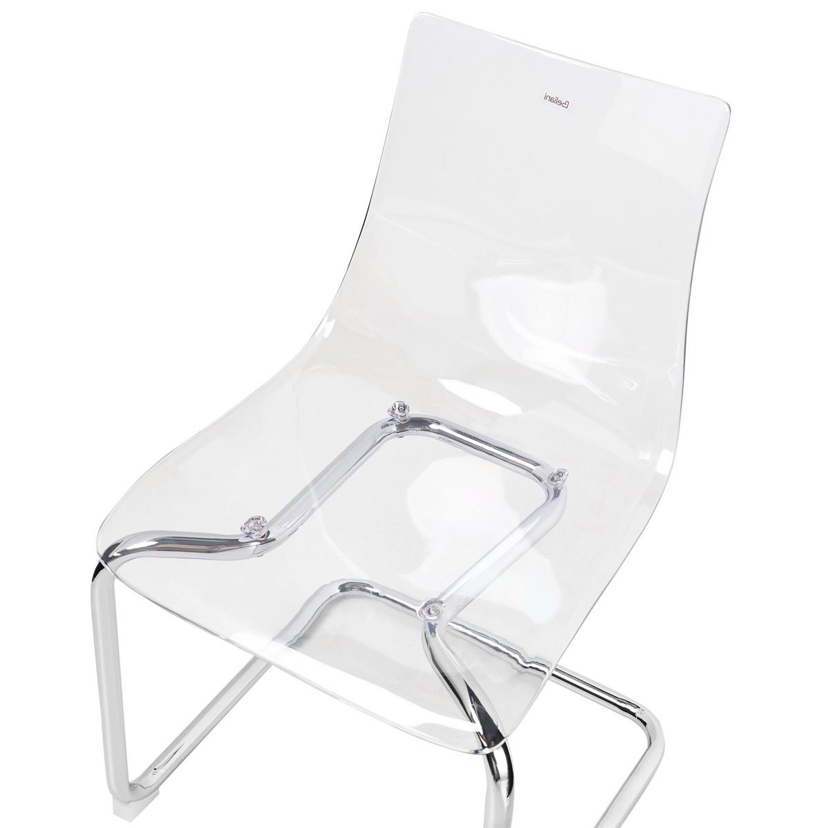 ESSZIMMERSTUHL Transparent Marshall - Transparent/Silberfarben, Kunststoff (48/81/48cm) - Beliani