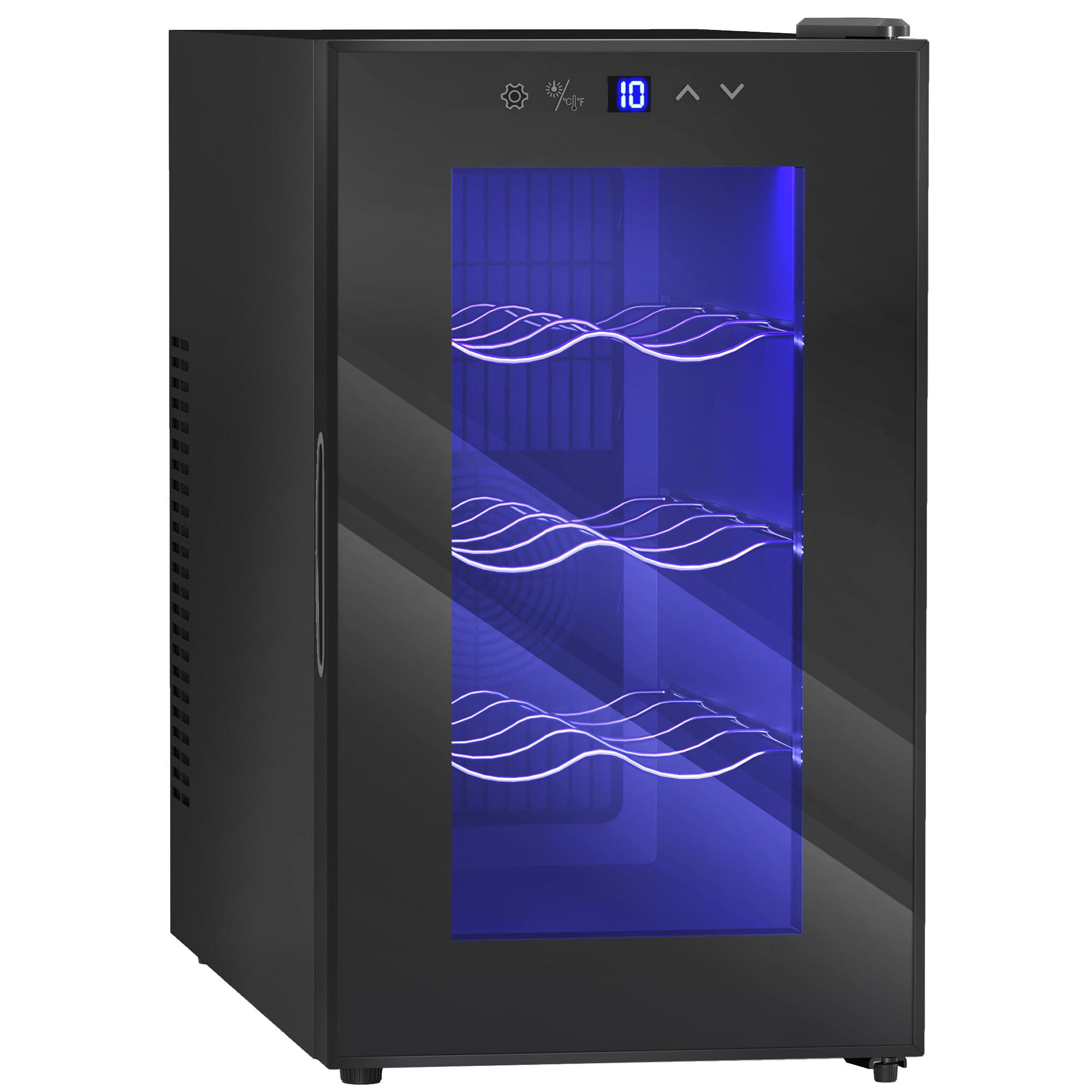 WEINKÜHLSCHRANK Metall Schwarz - Schwarz, Metall (26.5/47.5/51.5cm) - HOMCOM