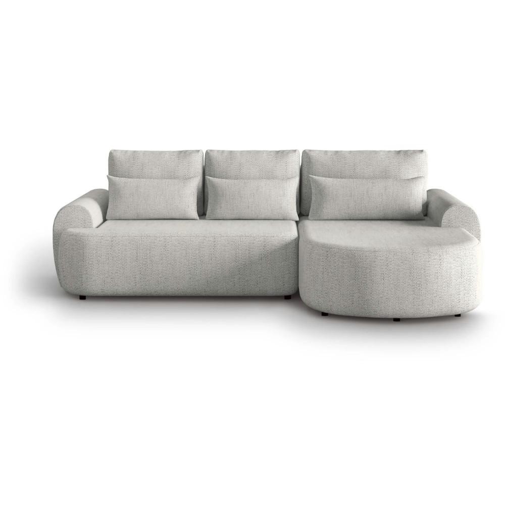 ECKSCHLAFSOFA Olivio L Beige - Beige/Schwarz, Kunststoff/Textil (266/170cm) - Beautysofa