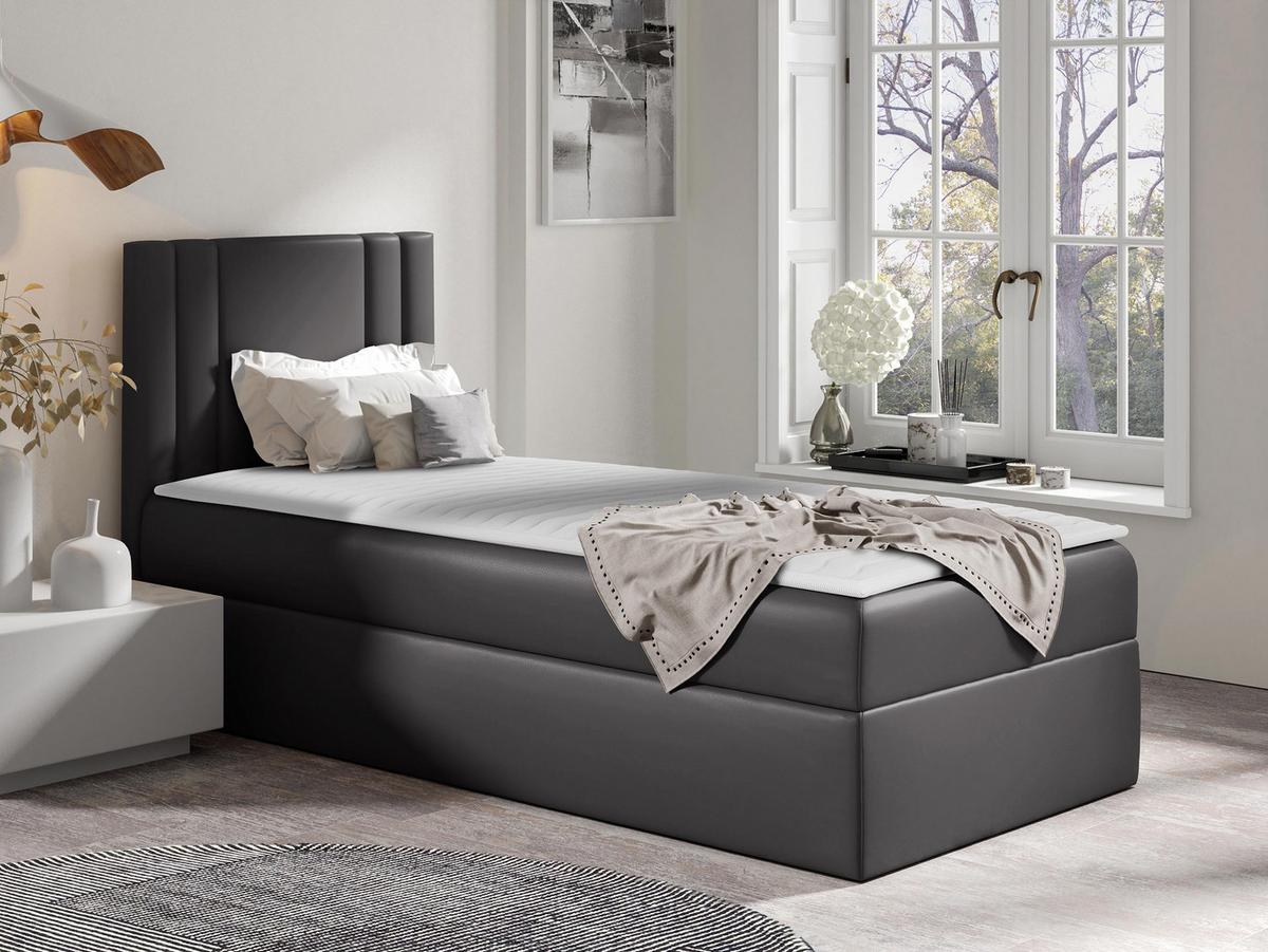 BOXBETT Carmen Mini, Seite zum Öffnen des Bettkastens: Links - H3 - Alufarben, Holz (100/200cm) - MIRJAN24