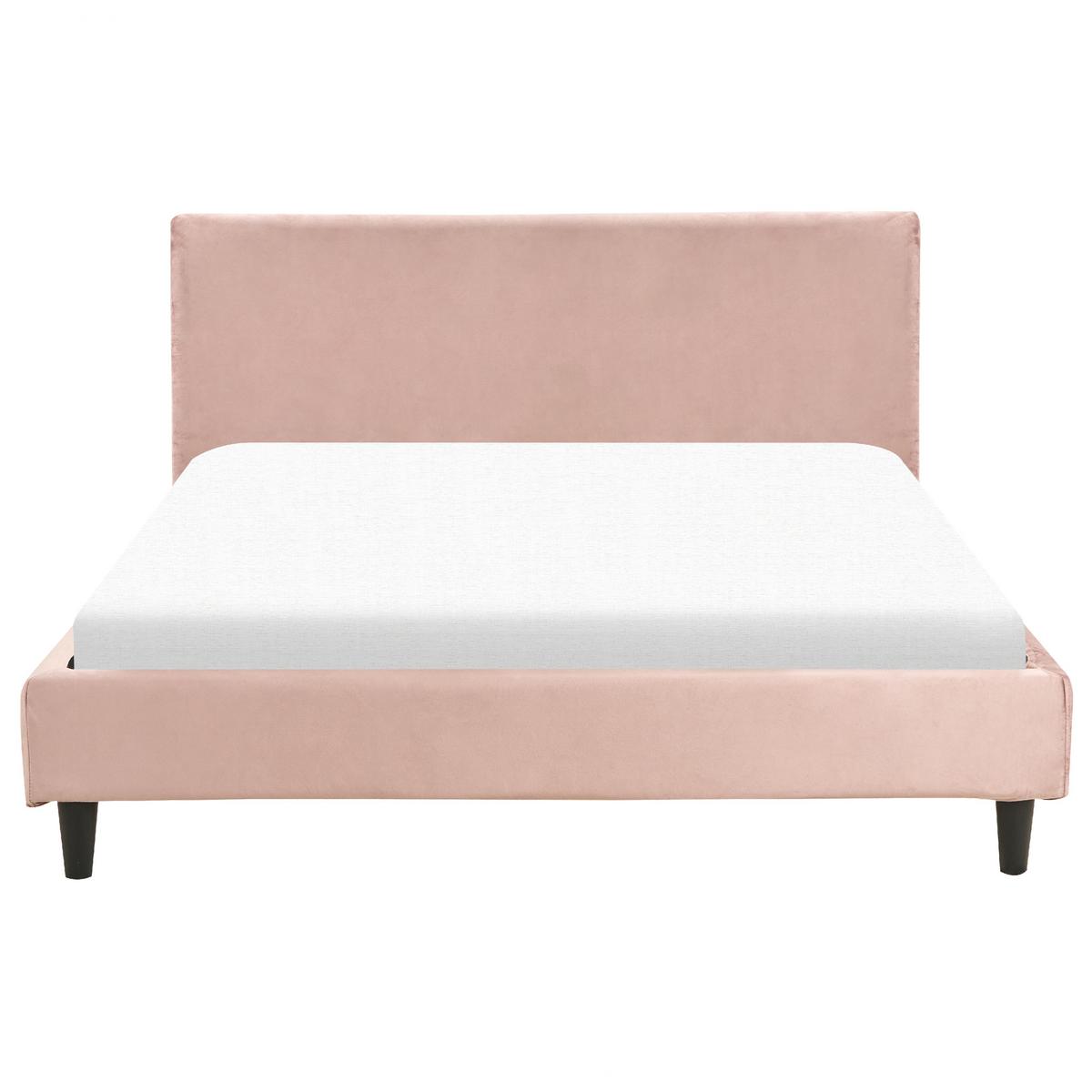 POLSTERBETT 140/200cm Rosa Fitou - Pink, Textil (140/200cm) - Beliani