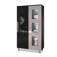 VITRINE Denjo Tür in Sandgrau Hochglanz - Sandfarben, Holzwerkstoff (71/129/35cm) - Vladon