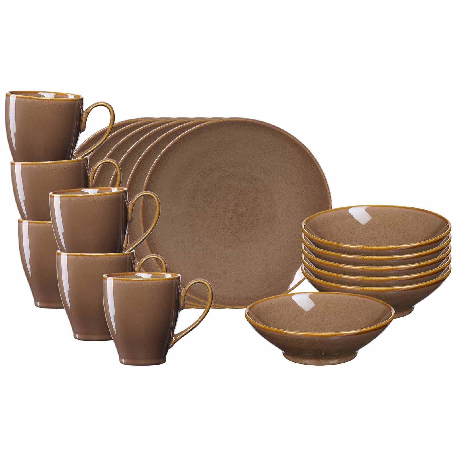 FRÜHSTÜCKS-SET Sahara Dunkelbraun 18-tlg. - Braun, Keramik (2/2/2cm) - Ritzenhoff Breker