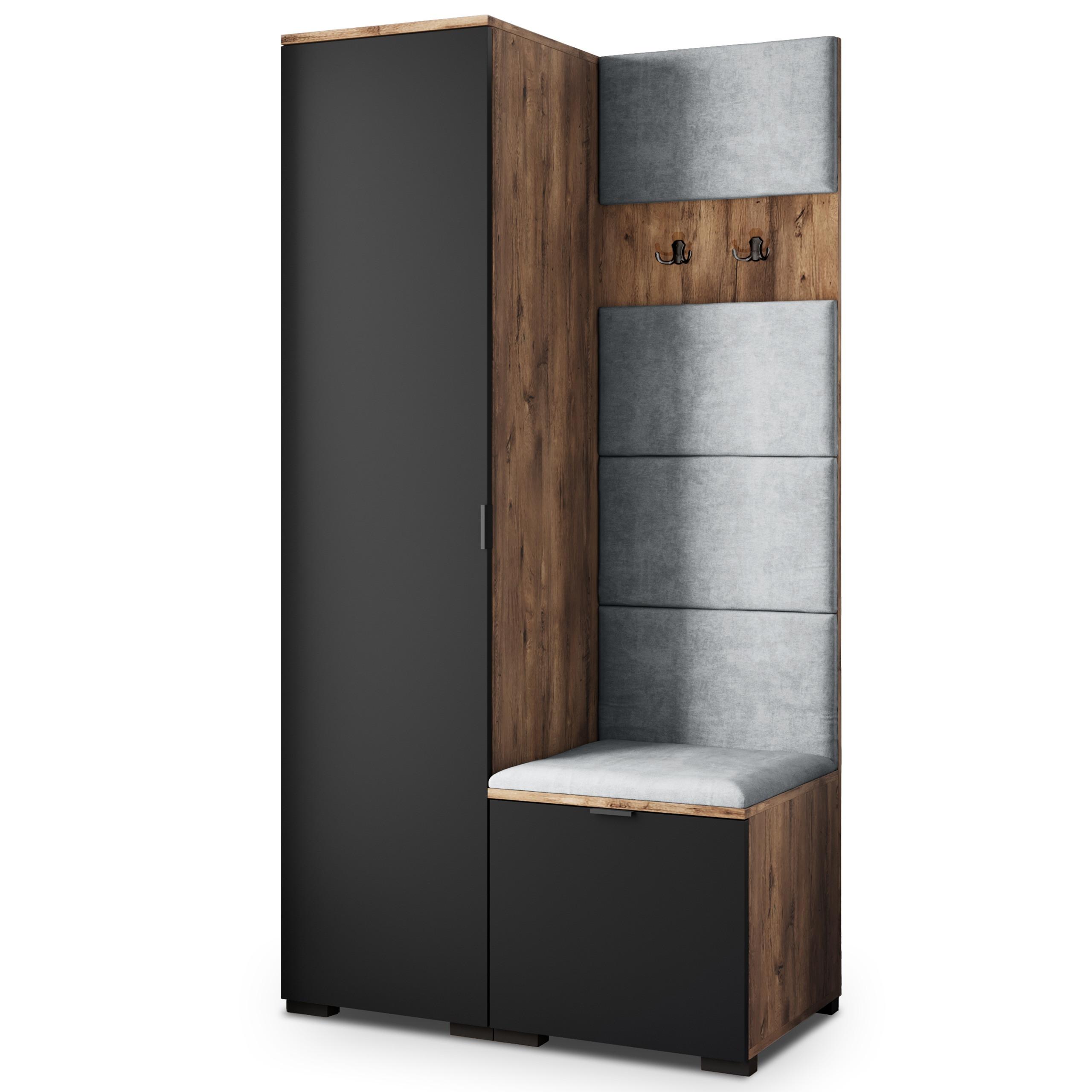GARDEROBENSCHRANK LORI 95/181/51 cm Modern Eichefarben - Eichefarben/Hellgrau, Holzwerkstoff (95/181/51cm) - MASSENO