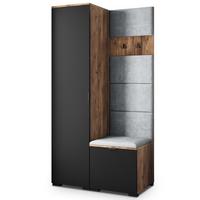 GARDEROBENSCHRANK LORI 95/181/51 cm Modern Eichefarben - Eichefarben/Hellgrau, Holzwerkstoff (95/181/51cm) - MASSENO