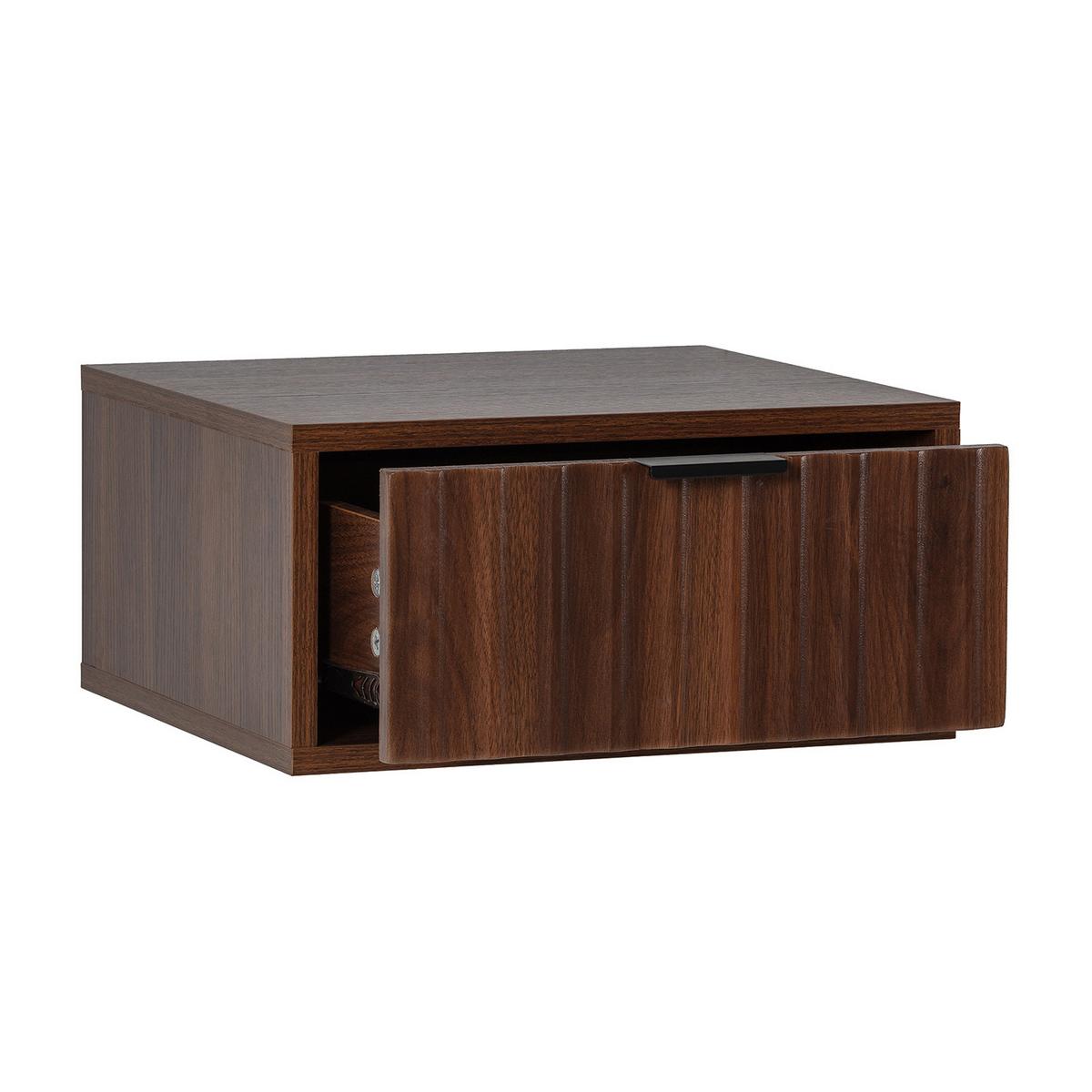 2ER-SET SCHWEBENDER NACHTTISCH Lluvia Walnuss - Walnussfarben, Holzwerkstoff (40/19/35cm) - VS Venta-stock