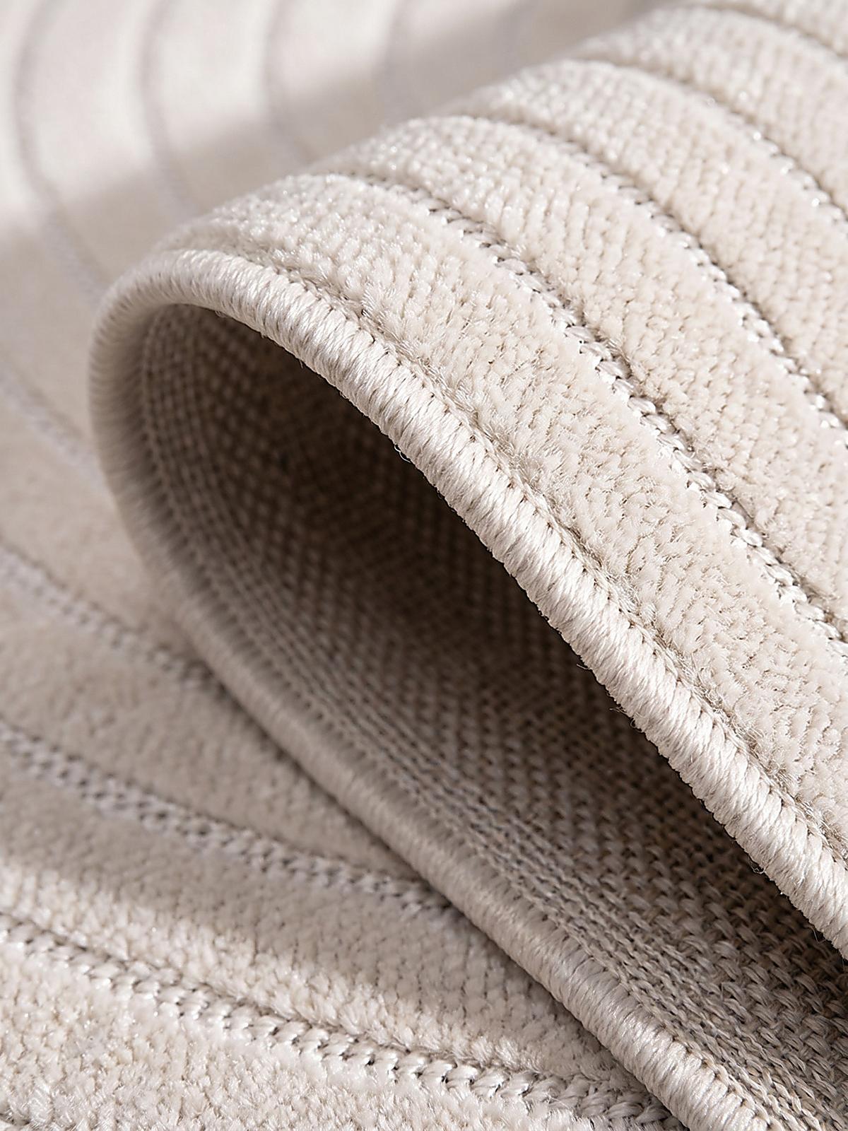 TEPPICH Outdoor Abstrakt MEZEN Polypropylen Beige 120 x 120 cm - Creme, Textil (120/120cm) - KADIMA DESIGN