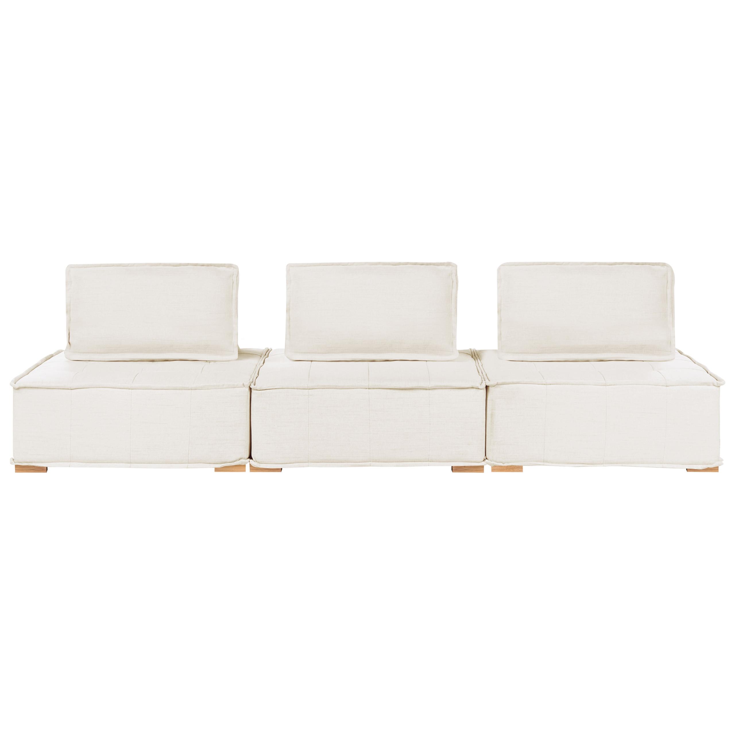 3-SITZER-MODULSOFA Stoff Cremeweiß Tibro - Creme, Textil (300/82/100cm) - Beliani