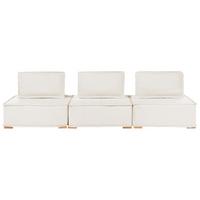 3-SITZER-MODULSOFA Stoff Cremeweiß Tibro - Creme, Textil (300/82/100cm) - Beliani