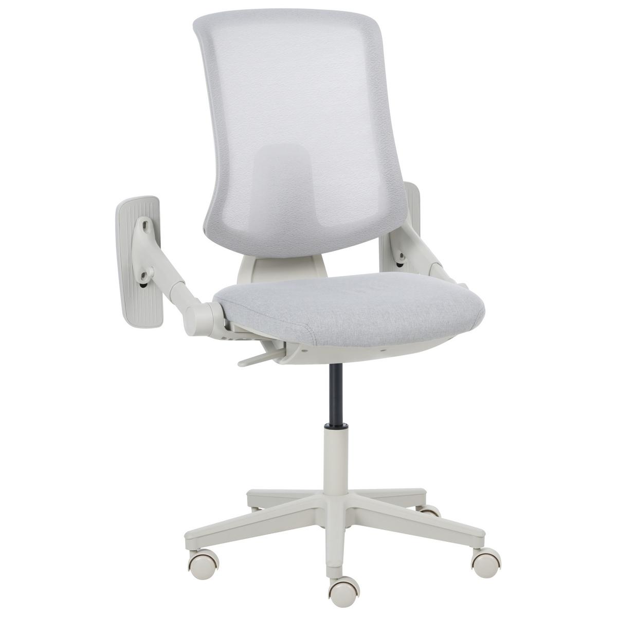 BÜROSTUHL Stoff Hellgrau Sero - Hellgrau/Grau, Textil (66/95/58cm) - Beliani