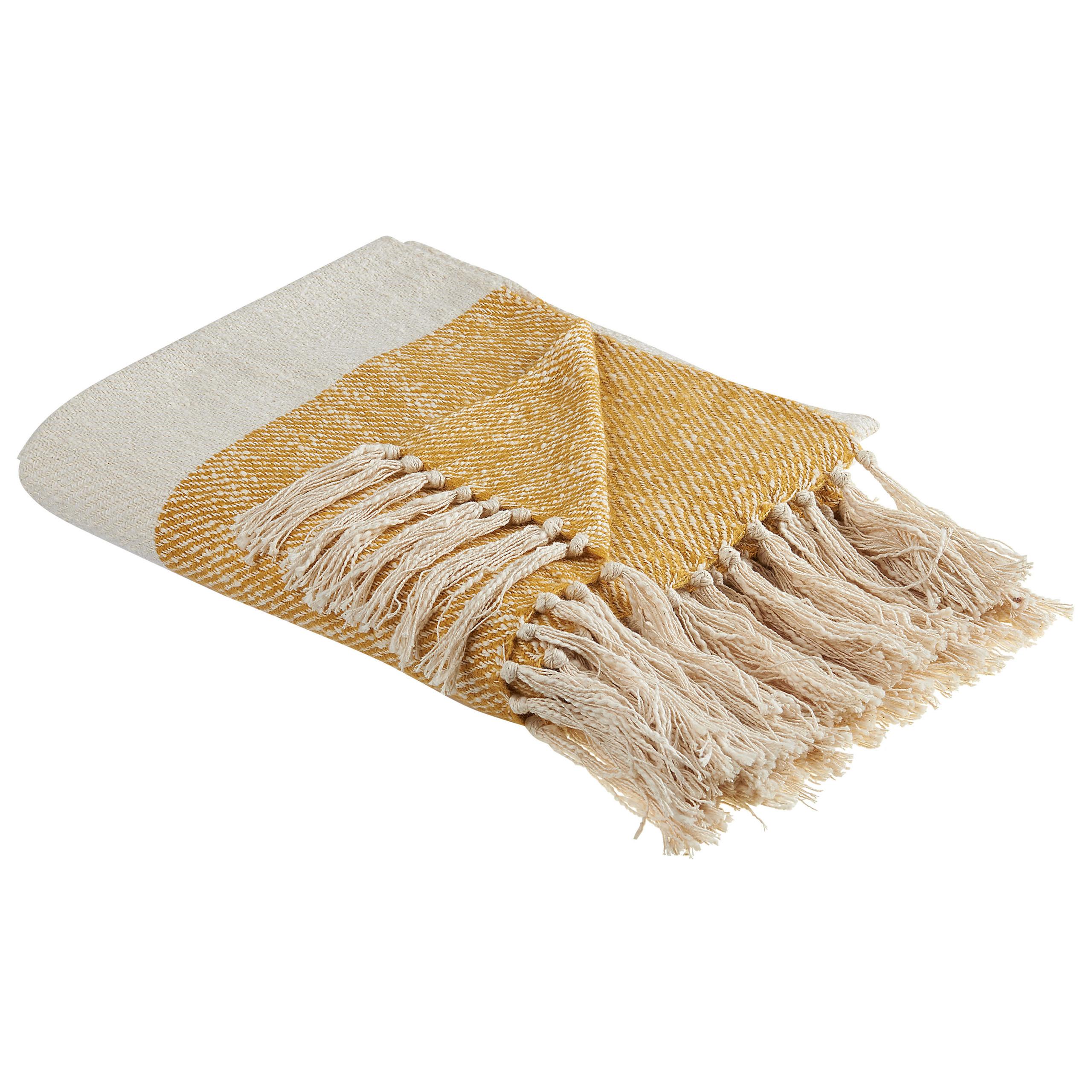 DECKE Beige Salme 130/170 cm - Beige, Naturmaterialien/Textil (130/170cm) - Beliani