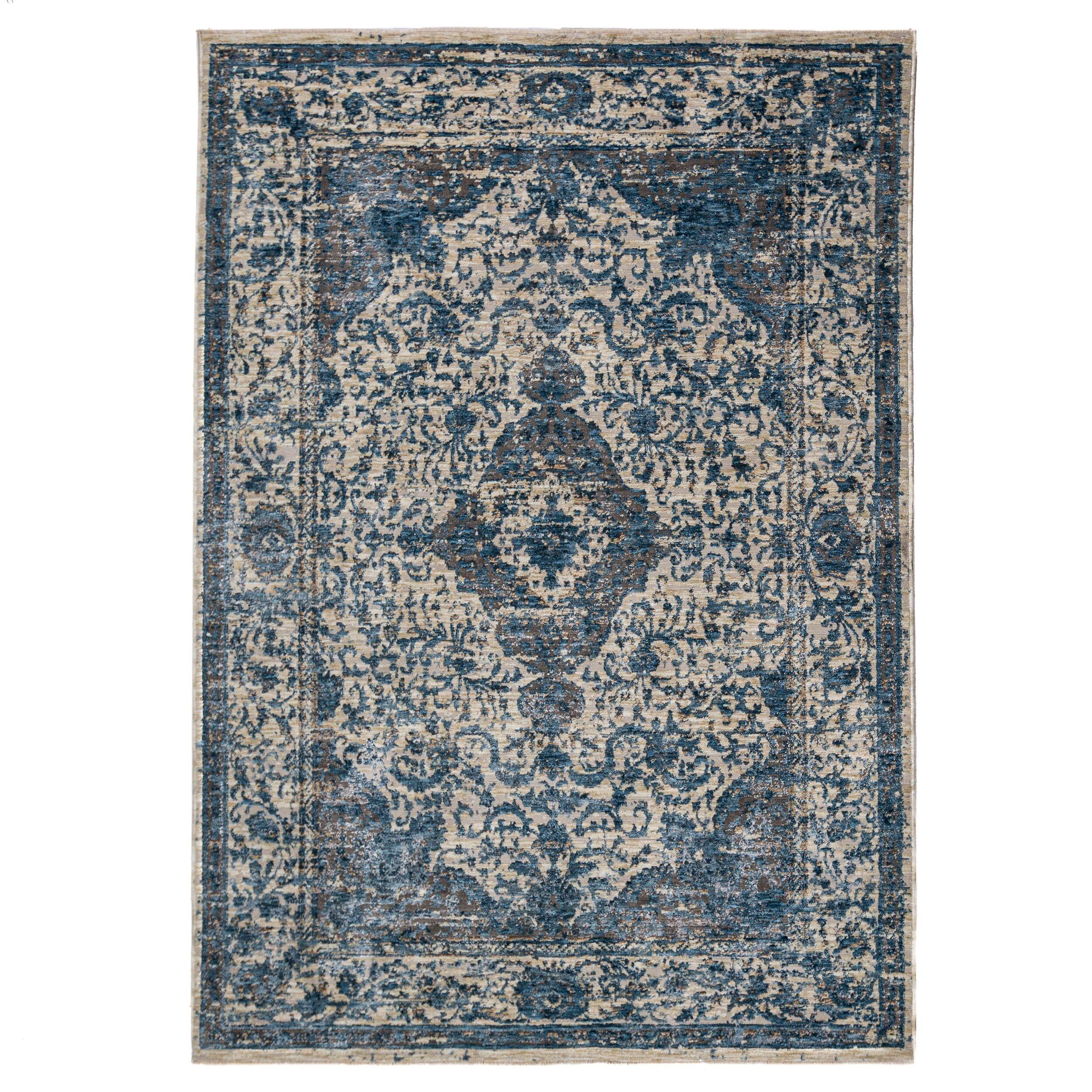 TEPPICH ADUR, orientalisch mit Medaillon, Blau, 200 x 300 cm - Blau, Textil (200/300cm) - KADIMA DESIGN