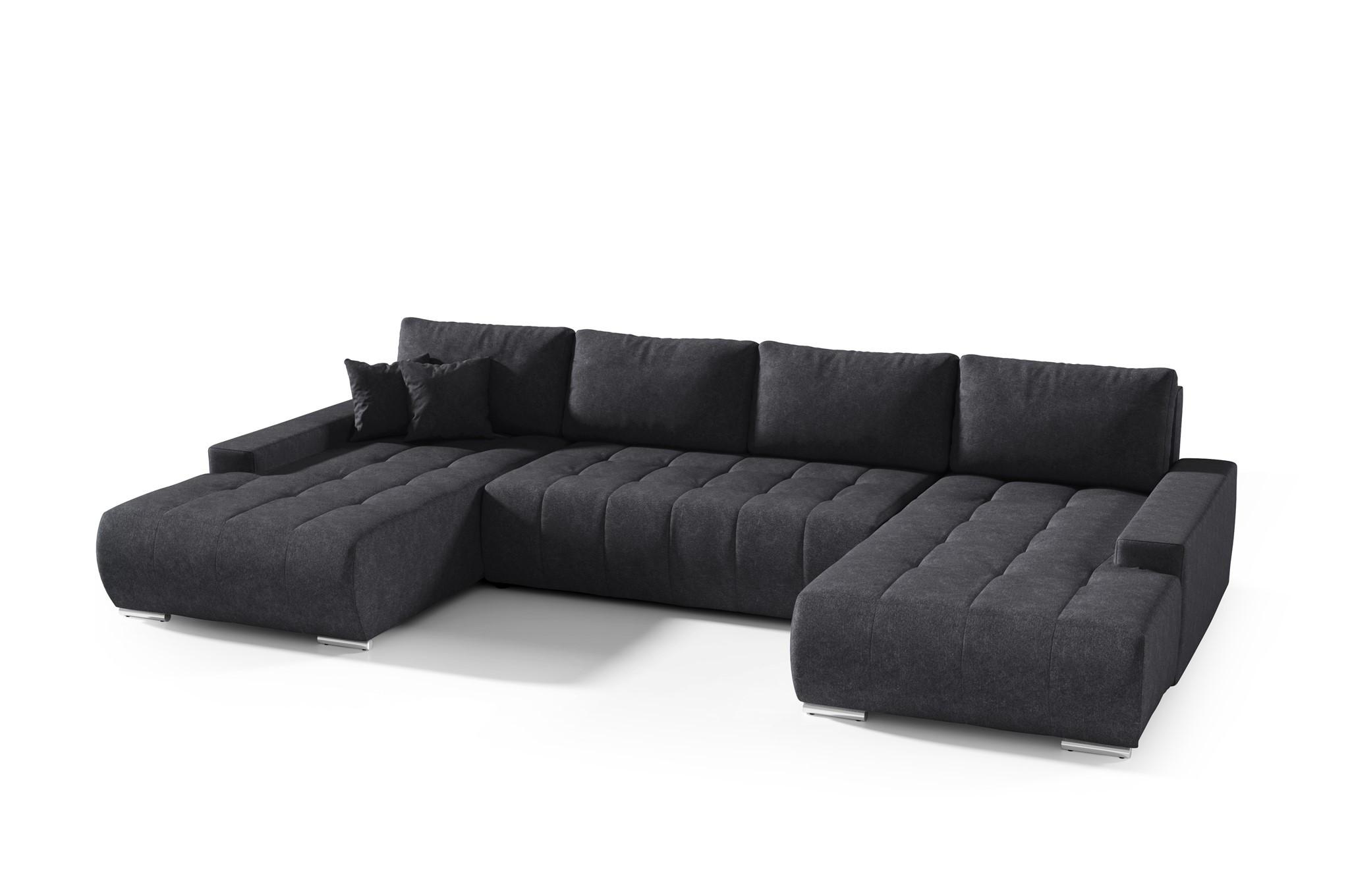 WOHNLANDSCHAFT Vogar In Aston - Schwarz, Holzwerkstoff/Textil (350/85/185cm) - Fun Möbel