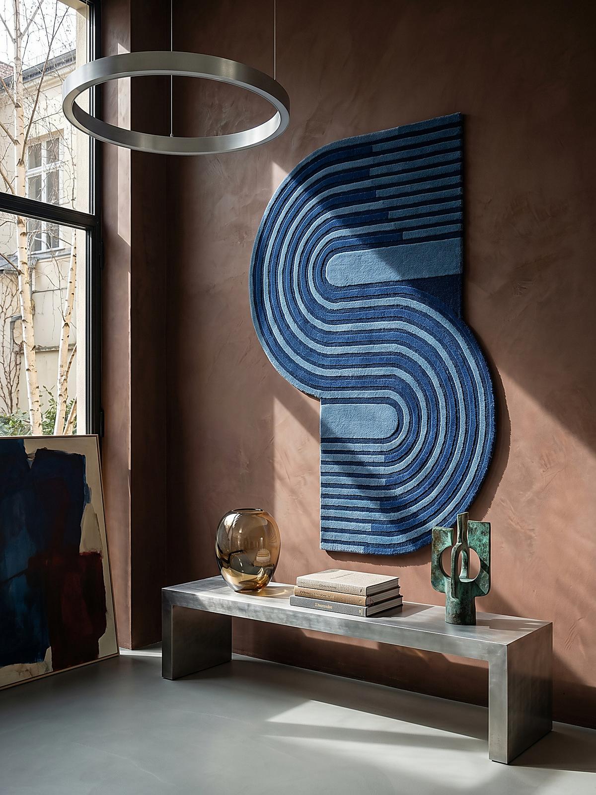 WOLLTEPPICH LEVEN, geometrisch, Blau, 150 x 240 cm - Blau, Textil (240/150cm) - KADIMA DESIGN
