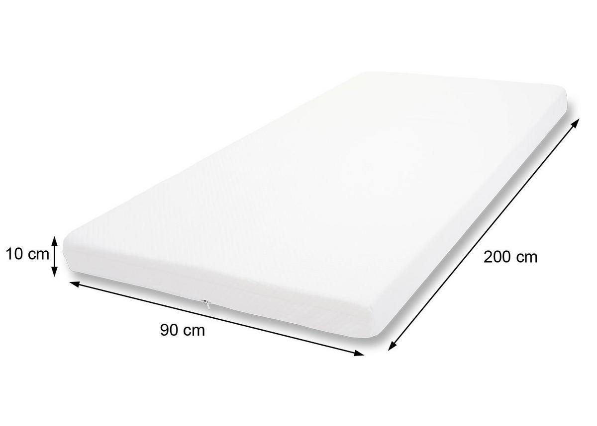 KALTSCHAUM-MATRATZENTOPPER 10CM Weiß - Weiß, Textil (200/90/10cm) - MCW