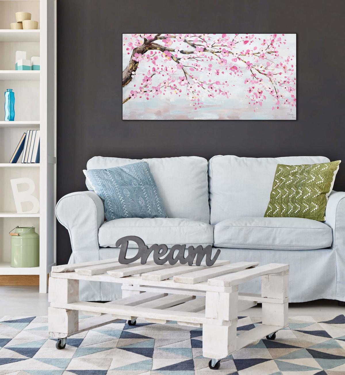 ÖLGEMÄLDE 120/60 cm - Pink, Holz/Textil (120/60cm) - KUNSTLOFT