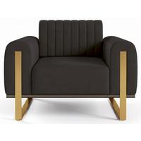 SESSEL Parissa 106 cm - Goldfarben/Schwarz, Holz/Metall (106/79/92cm) - Selsey