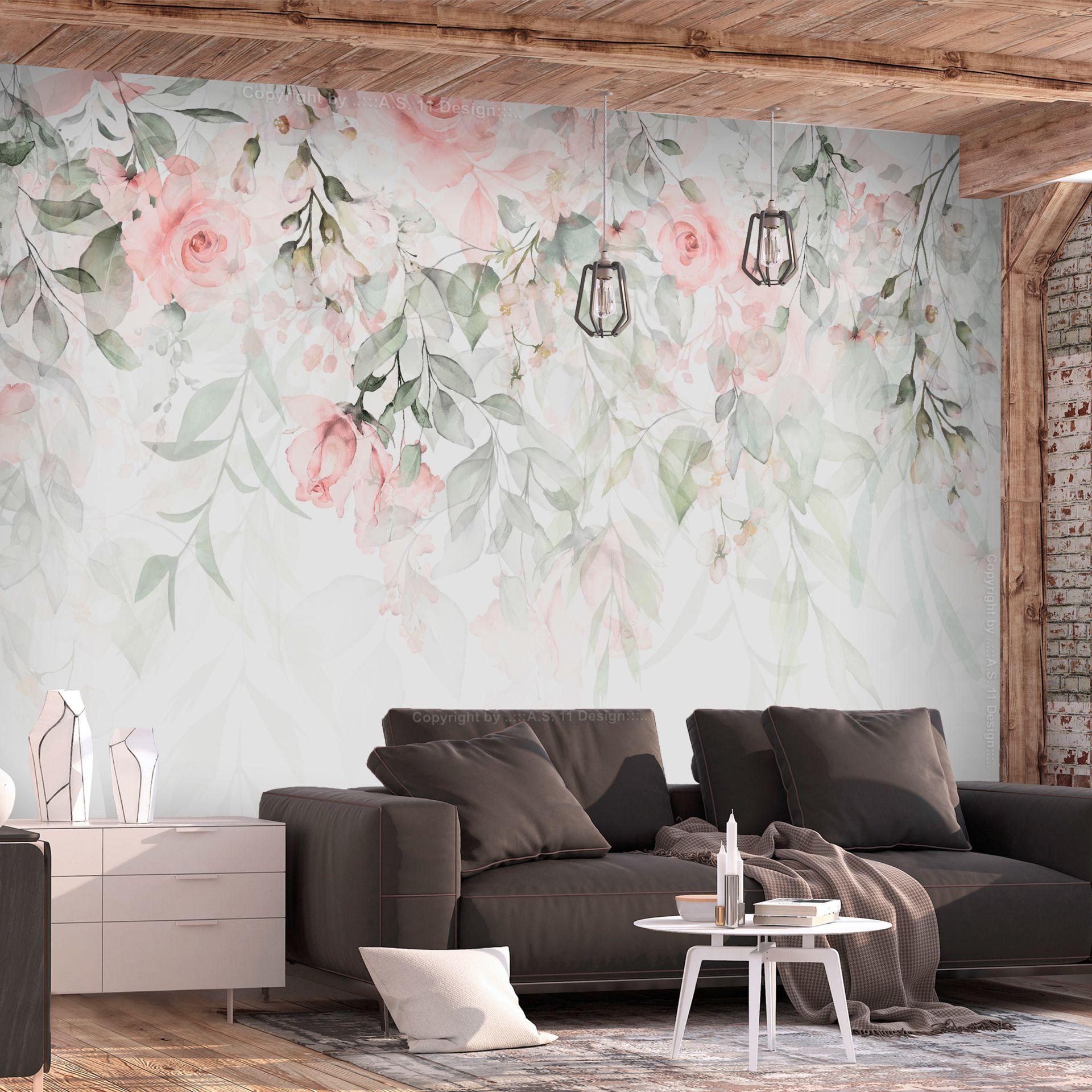 SELBSTKLEBENDE FOTOTAPETE 245/175 cm - Pink/Grün, Kunststoff/Textil (245/1cm) - KUNSTLOFT