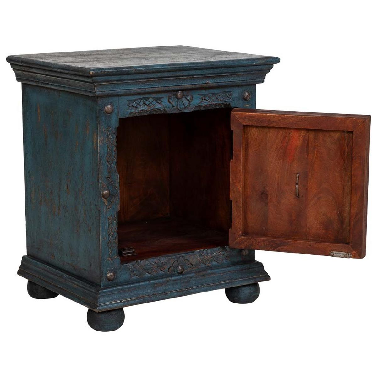 NACHTTISCH aus holz 50x40x59cm - Blau, Holz (50/59/40cm) - Wanderlust