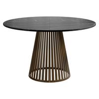 ESSTISCH ausziehbar Cone Braun 120 - Schwarz/Braun, Holzwerkstoff/Metall (120/120/76cm) - MIRJAN24