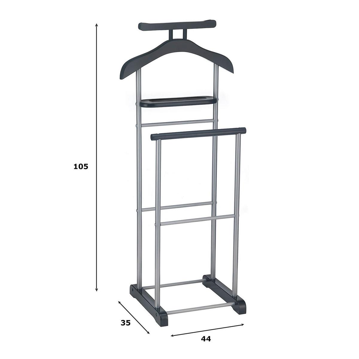 HERRENDIENER ASSAM schwarz - Schwarz, Metall (45/107/35cm) - CARO-Möbel
