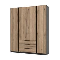 DREHTÜRENSCHRANK CAGLIARI 200/239/61,9cm 4-türig Schwarz - Goldfarben/Schwarz, Holzwerkstoff (200/239/61.9cm) - MASSENO