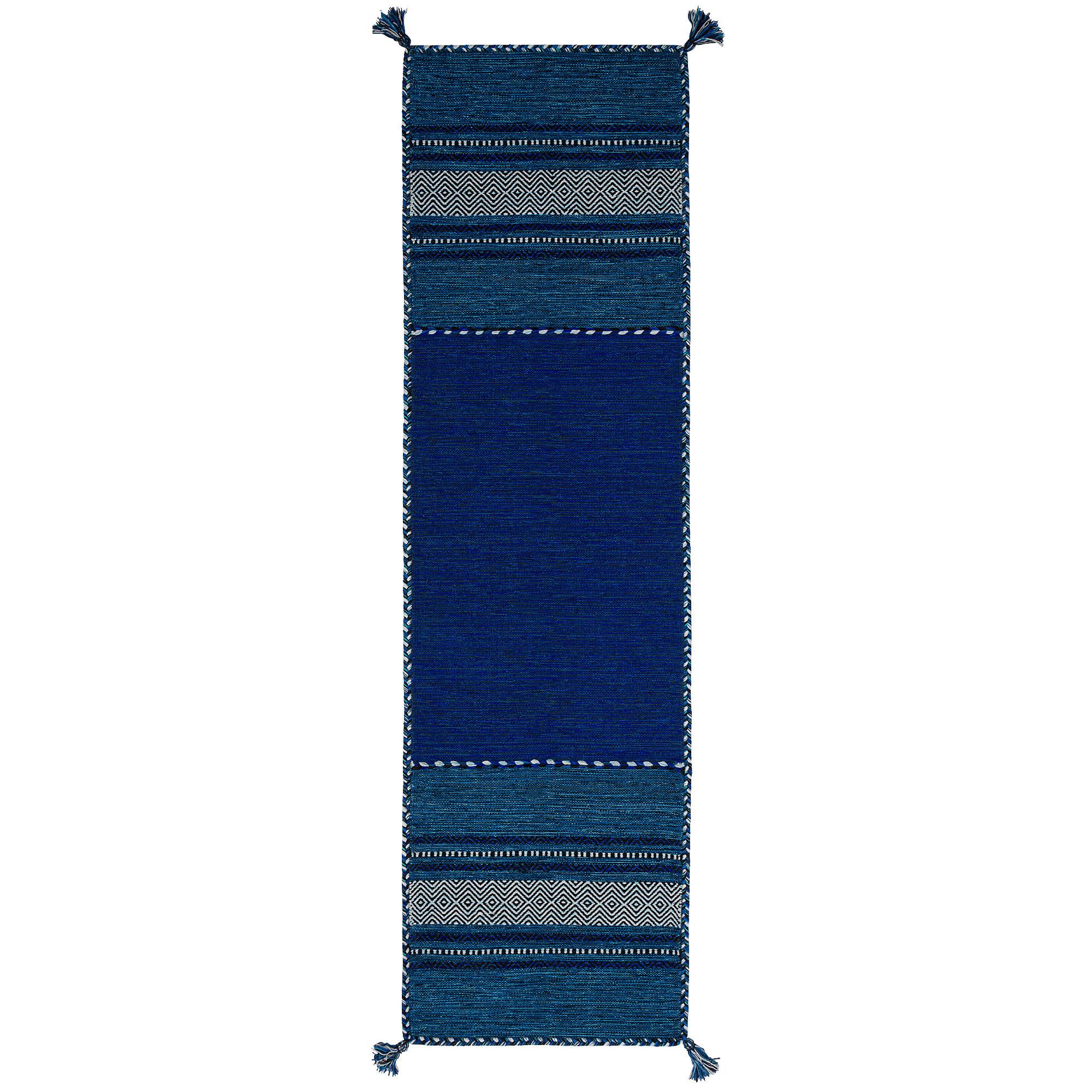 LÄUFER NATUR TEPPICH KELIM NAVARRO - Blau, Textil (90/160cm) - Pergamon