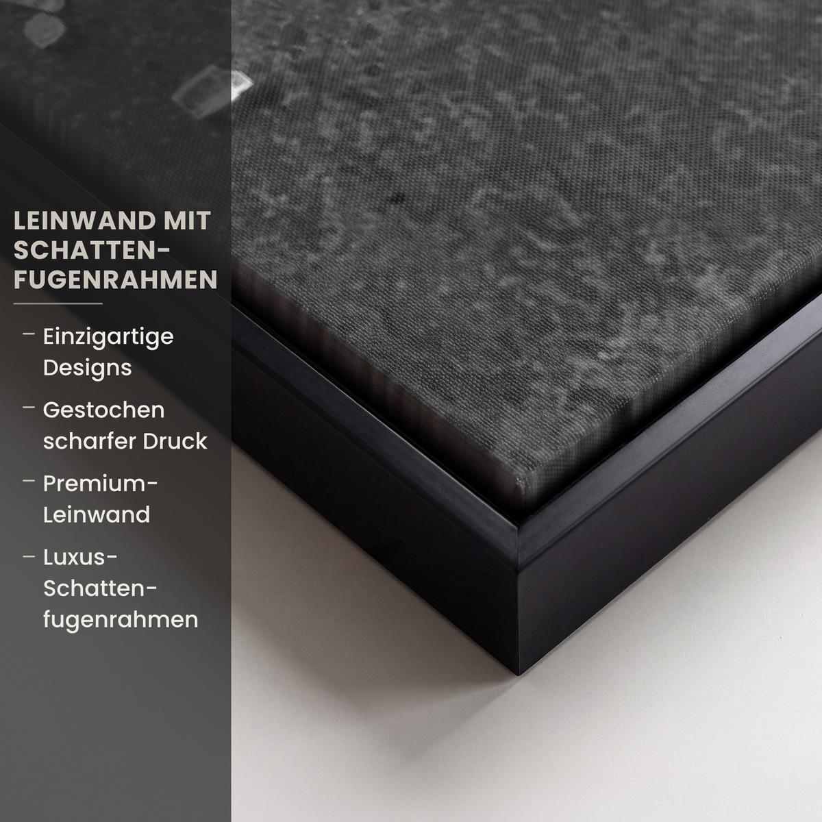 LEINWAND Bilder mit Rahmen - Pfeffer - Kräuter - Gewürze - Beton - 60x90 - Dunkelgrau, Textil (60/90cm) - MuchoWow