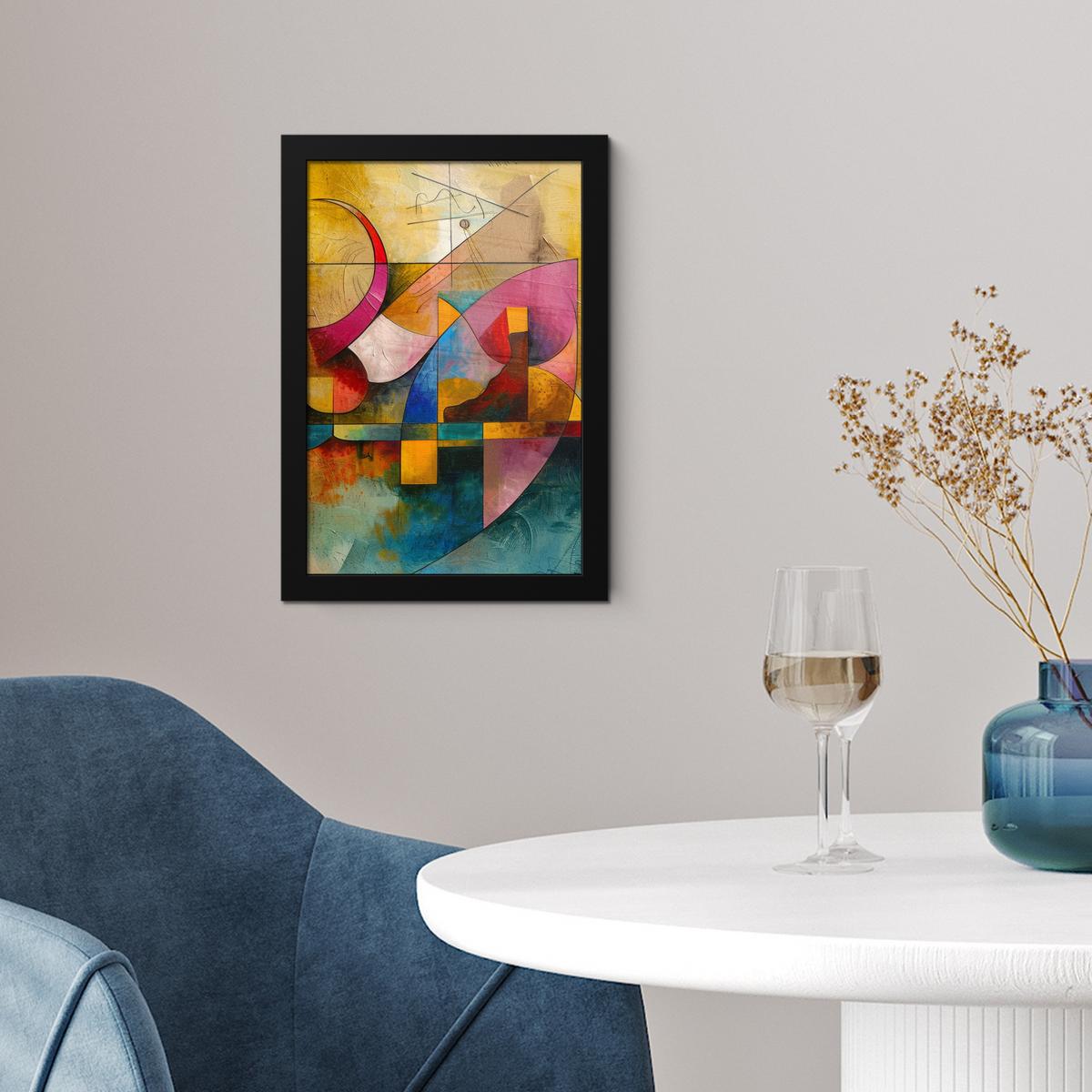 POSTER MIT RAHMENGERAHMTES BILD Kunst - Abstrakt - Modern Poster 20x30 cm - Gelb, Papier (20/30cm) - MuchoWow