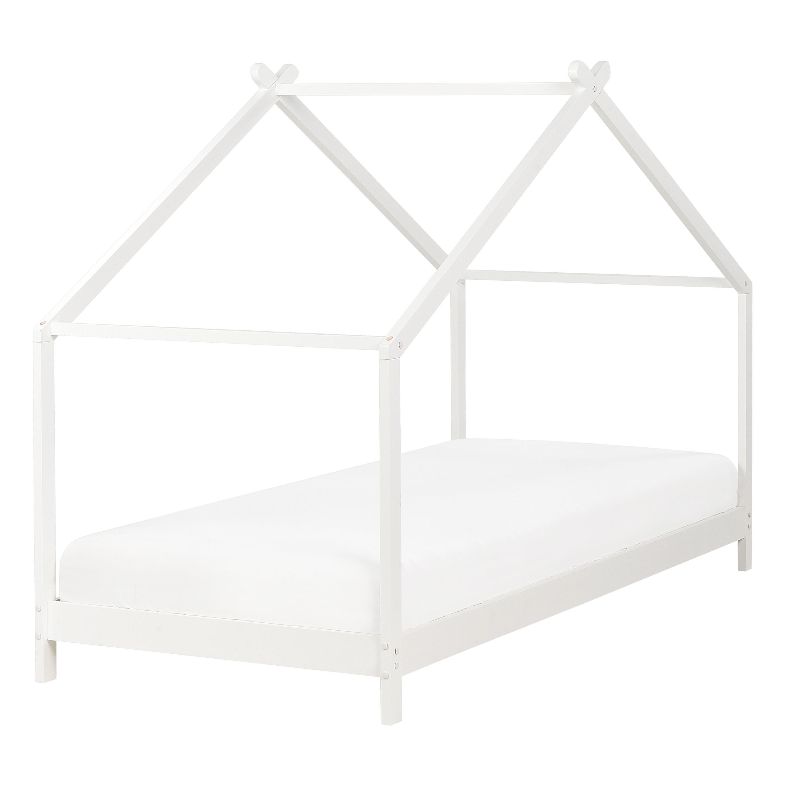 KINDER-HAUSBETT Weiß 90-200 cm Orlu - Weiß, Holz (90/200cm) - Beliani