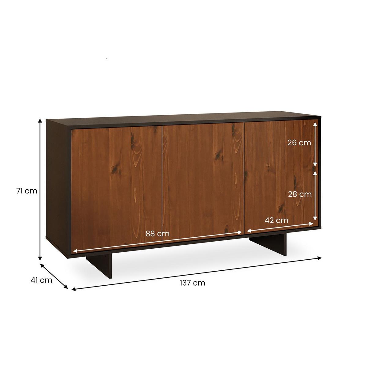 SIDEBOARD ARTO Kastanie - Kastanienfarben, Holz (137/71/41cm) - IDIMEX