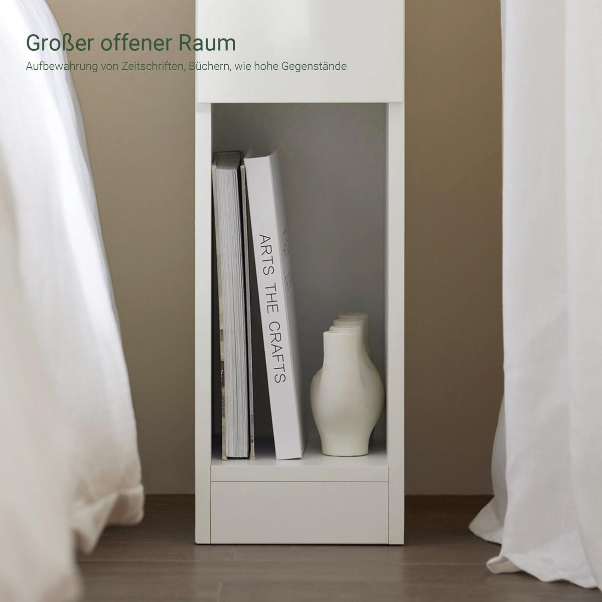 NACHTTISCH 2er Set, Weiß, 20x60x35cm - Weiß, Holzwerkstoff (20/60/35cm) - SoBuy
