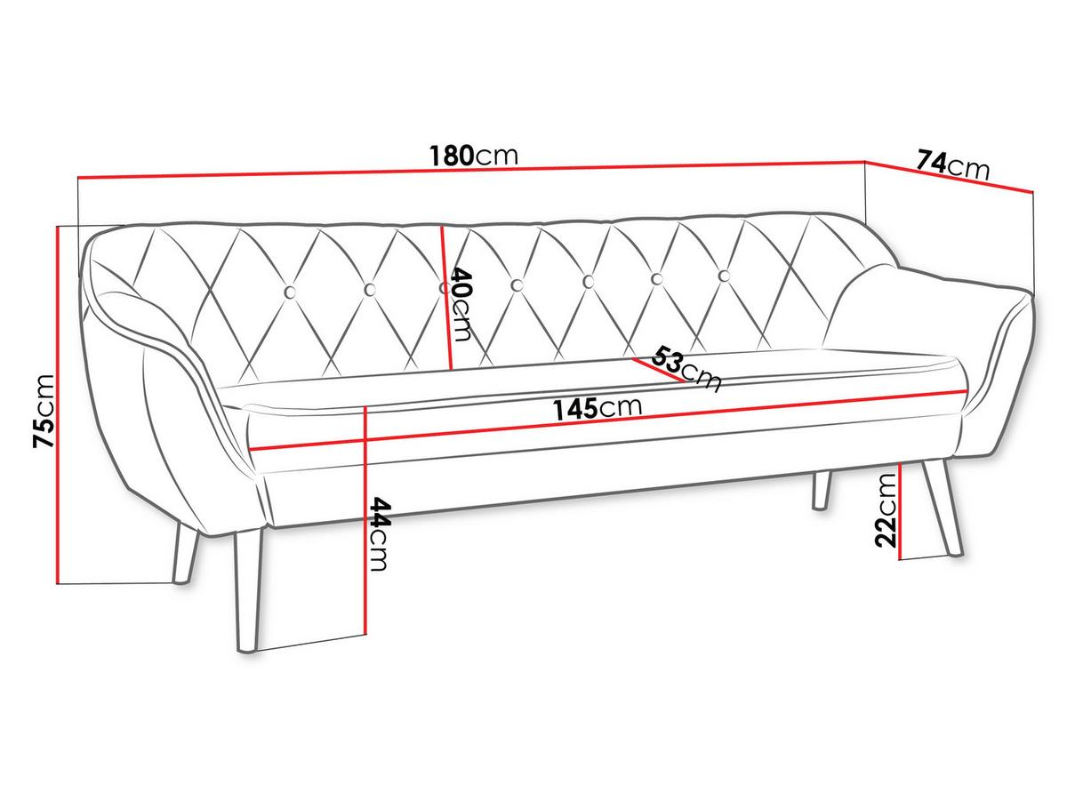 SOFA Skand 3 - Beige/Naturfarben, Holz/Textil (180/75/74cm) - MIRJAN24
