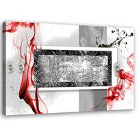 LEINWANDBILD Abstrakt 3D Rot 90x60cm - Rot, Textil (90/60cm) - Feeby