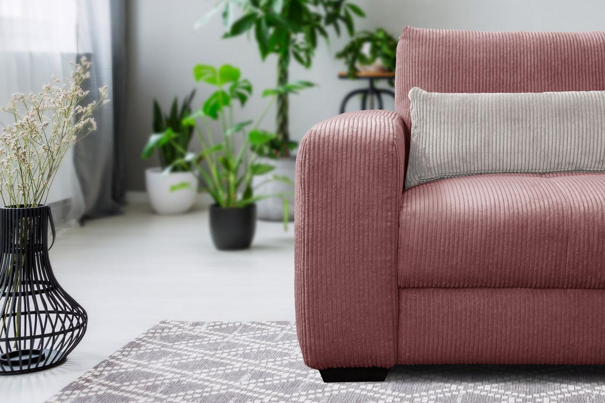 SESSEL OLI in Cordstoff altrosa - Altrosa, Holz/Textil (130/91/108cm) - Wozimo
