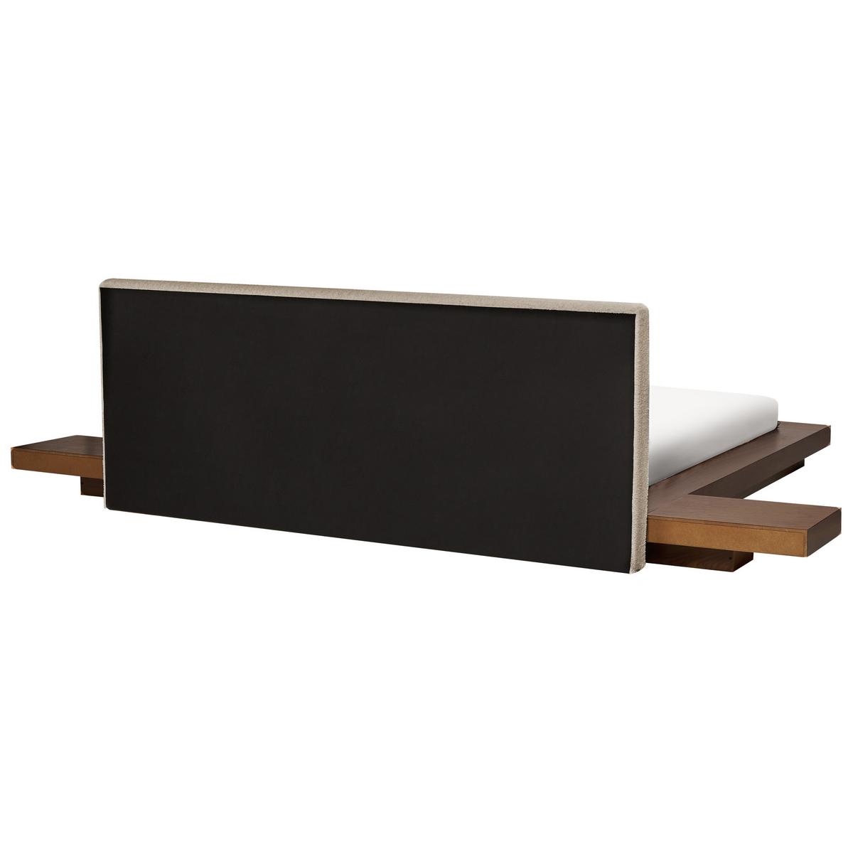 BETT mit LED 180/200 cm MDF-Platte Taupe Zen - Taupe, Holz (180/200cm) - Beliani