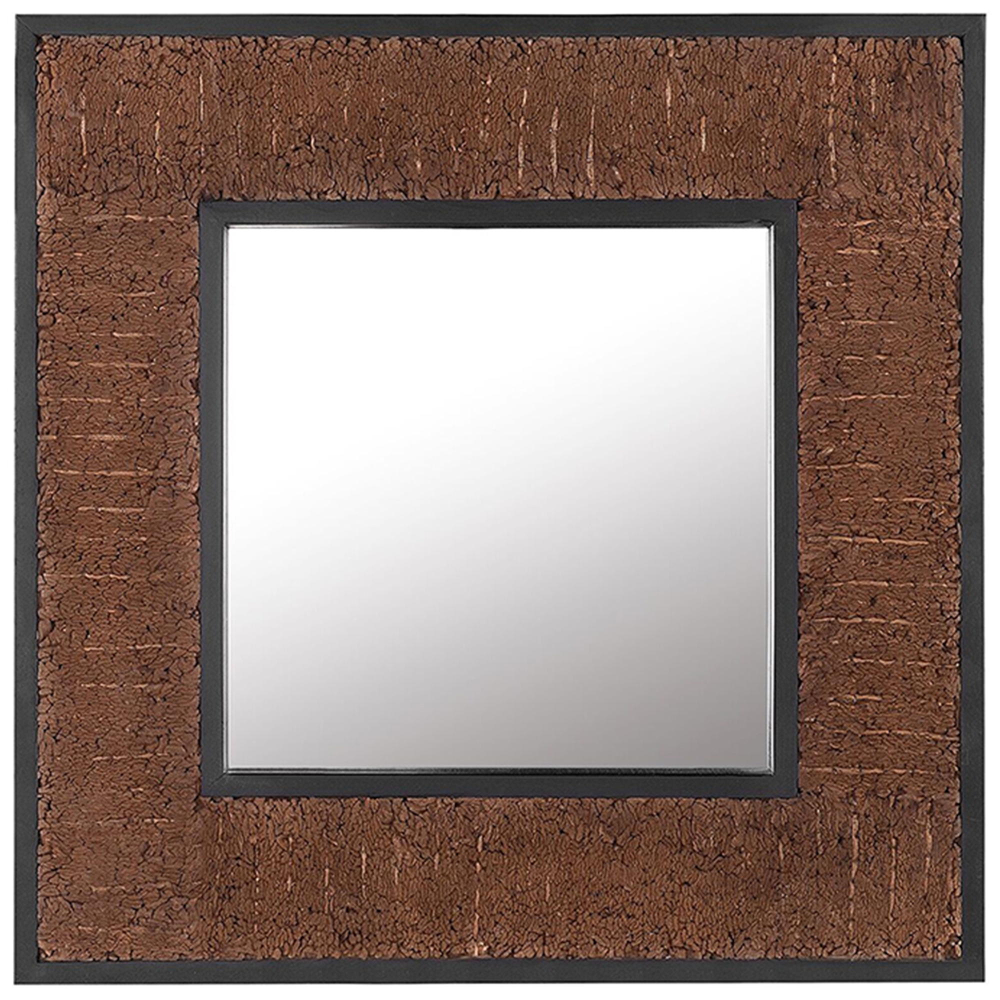 WANDSPIEGEL Teakholz dunkelbraun quadratisch 60/60 cm Boise - Dunkelbraun, Holz (60/60/3cm) - Beliani