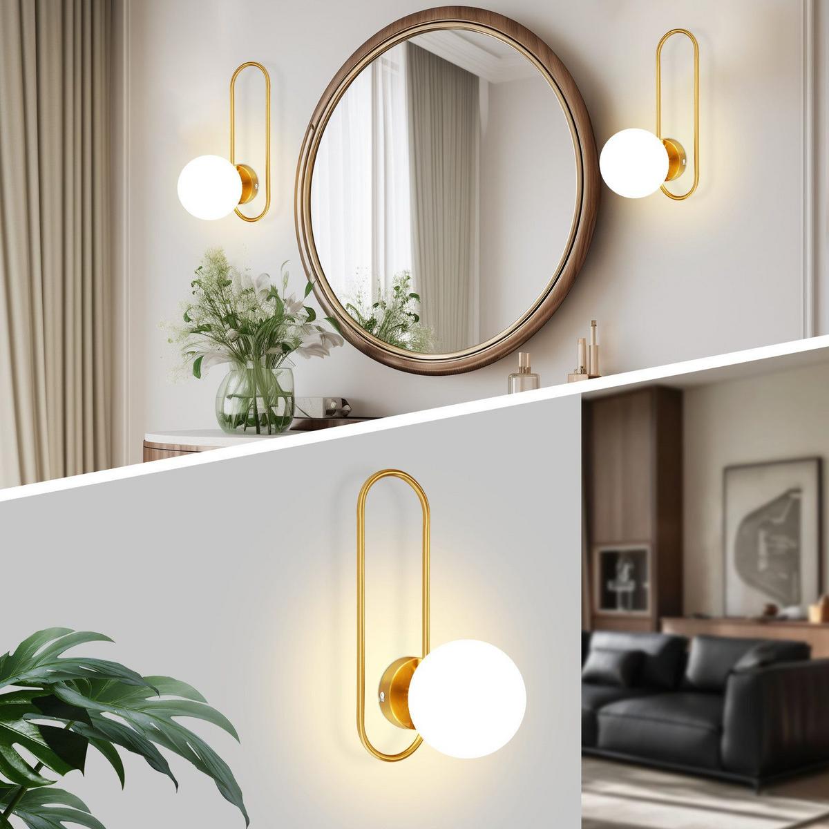 WANDLEUCHTE Marvelli - Goldfarben, Metall (34.5/18/16cm) - Nettlife