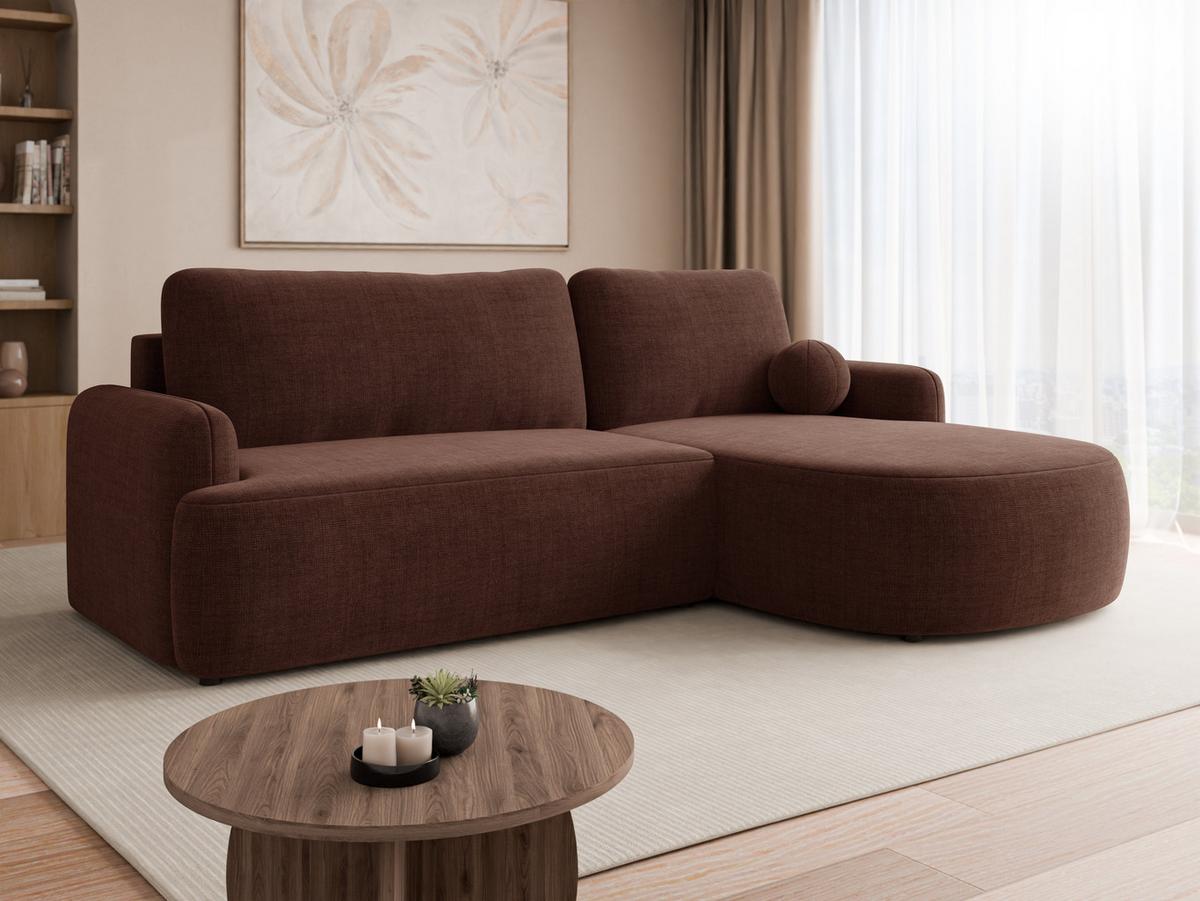ECKSOFA Loridu Premium, Seite: Rechts - Nussbaumfarben/Schwarz, Holz/Kunststoff (174/250cm) - MIRJAN24